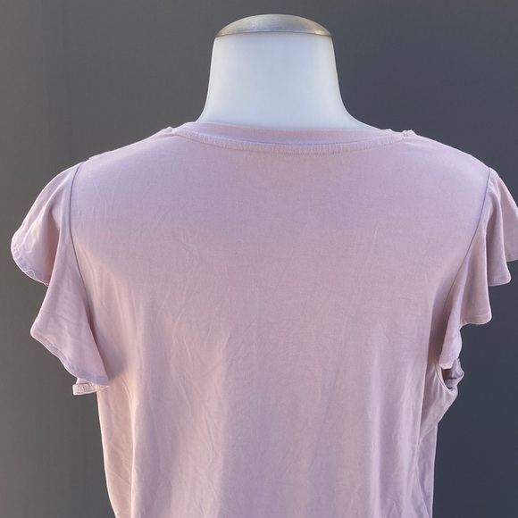 Blush top size large ruffle shoulder sleeves - Picture 1 of 5
